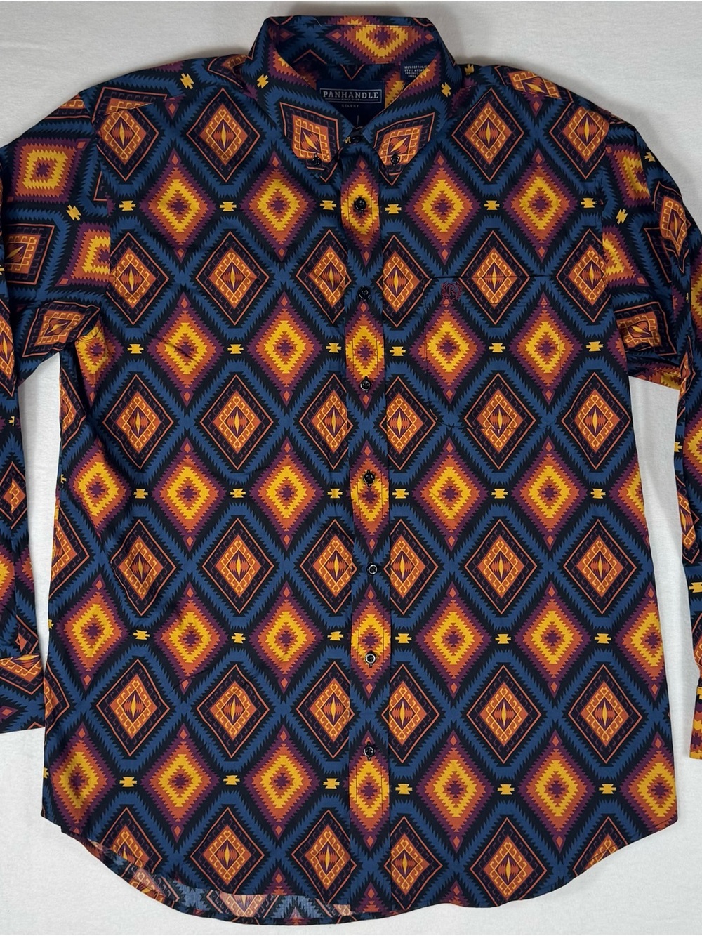 Panhandle Slim Men's Blue Geometric Button-Down Shirt